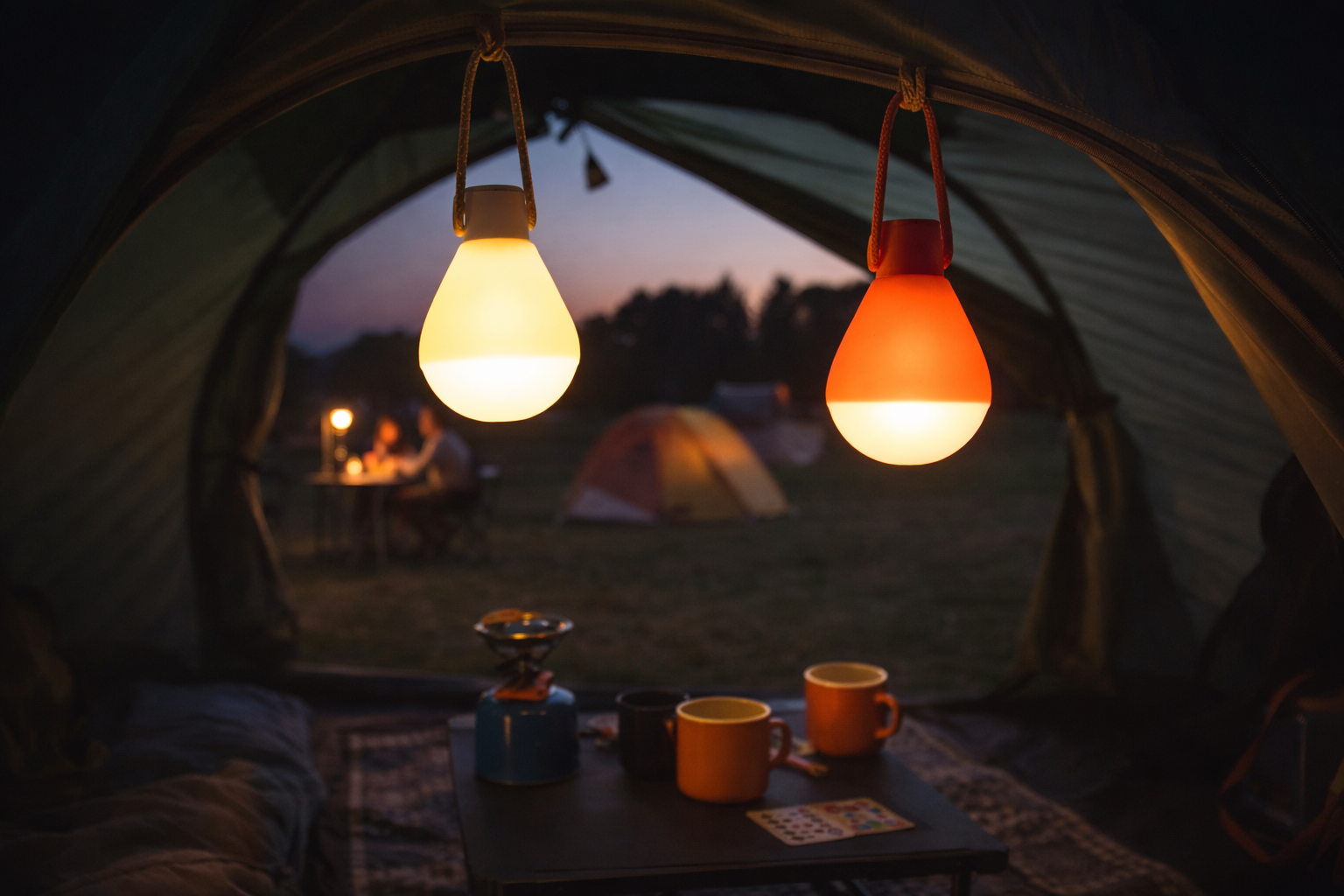 camping verlichting tent warm licht sfeervol kamperen avond lamp