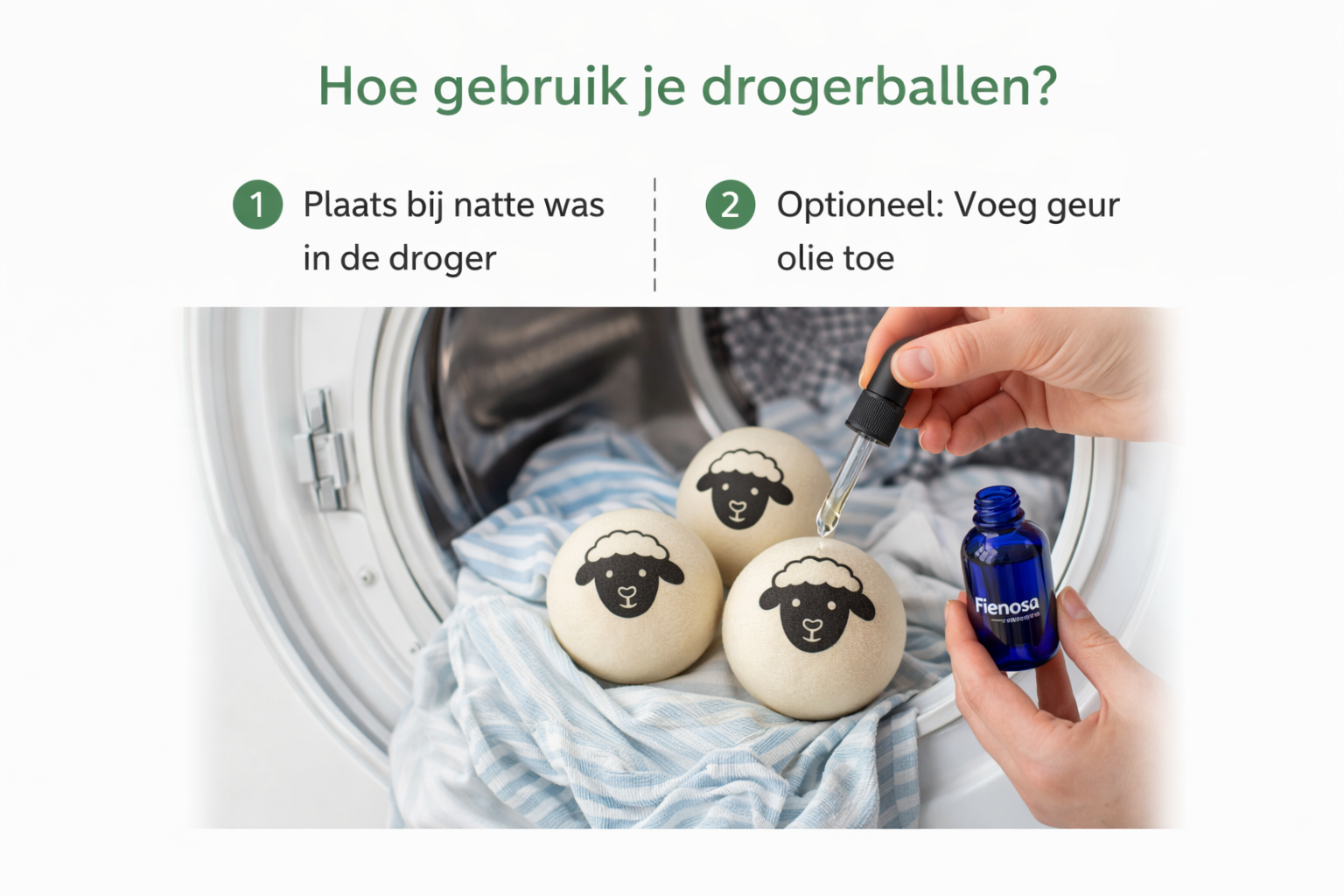 drogerballen gebruiken in wasdroger met natte was