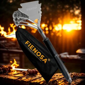 BBQ schoonmaken met borstel en accessoires in zomerse tuin setting
